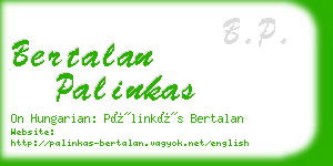 bertalan palinkas business card